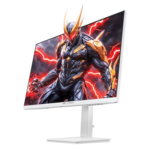 CRUA 27 Gaming Monitor 144Hz 4K UHD38402160P IPS Screen Supports HeightPivotRotatingTilt Adjustable Vertical Monitor AMD Freesync 120 sRGB Builtin Speakers Wall Mountable InstallsWhite - Image 3