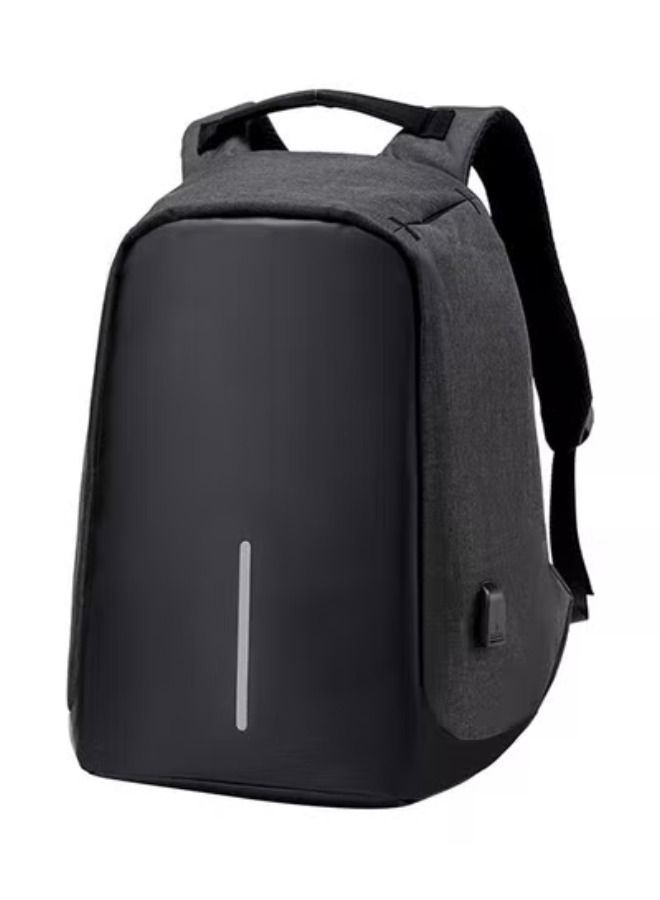 ACLIX Waterproof Nylon USB Charging Anti Theft Travel Backpack Black - Image 2