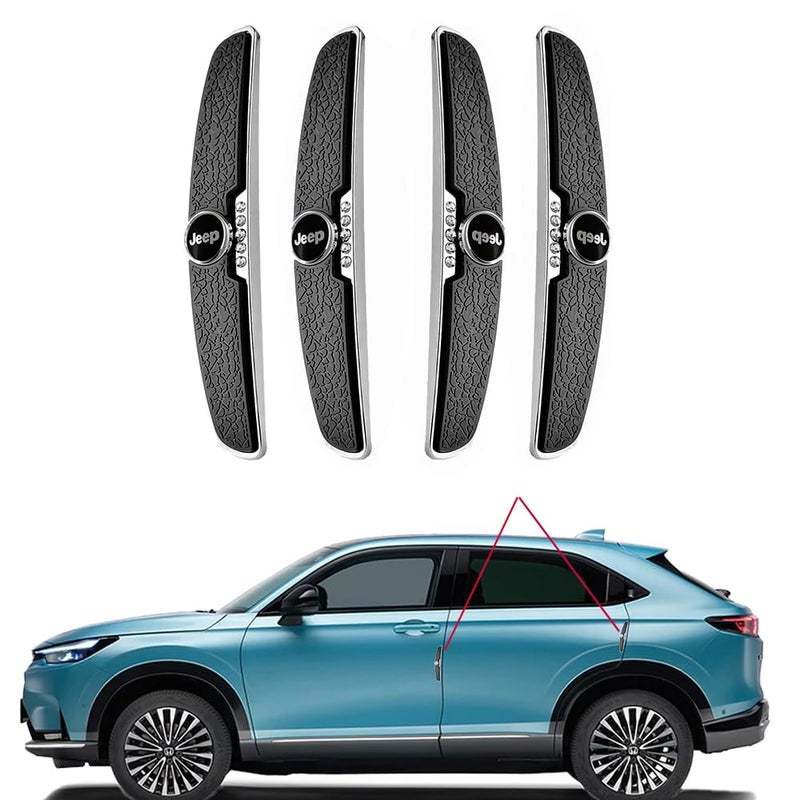 BRAINLE Latest Car Door Accessories All Rubber Corner Edge Guards and Handle Protector Scratch Protection Car Exterior for Compass, Wrangler, Meridian, Cherokee, Renegade - Image 1