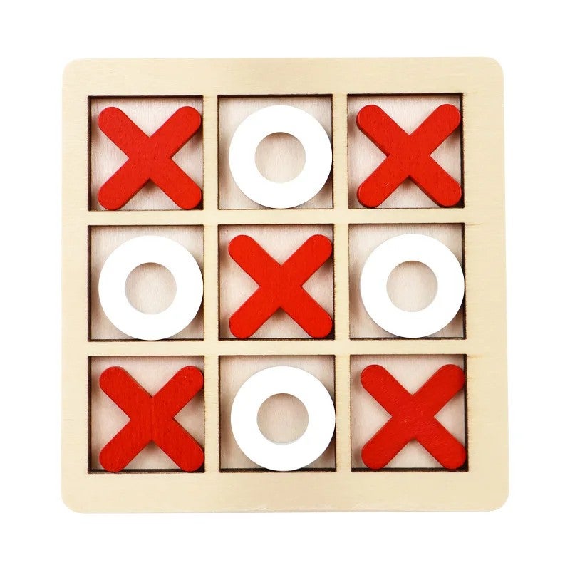 Bluejw Hot Sell Wooden XO Tic-tac-toe Puzzle Early Educational Learning Chess Wood Puzzle Board Toys Multiple Styles Sets Toys - Image 1