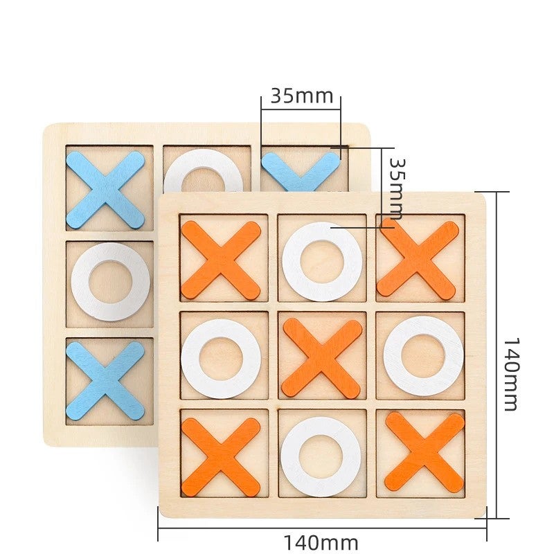 Bluejw Hot Sell Wooden XO Tic-tac-toe Puzzle Early Educational Learning Chess Wood Puzzle Board Toys Multiple Styles Sets Toys - Image 3