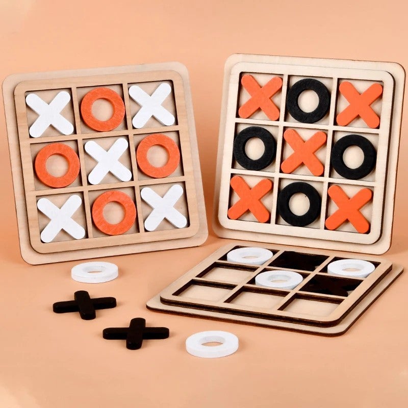 Bluejw Hot Sell Wooden XO Tic-tac-toe Puzzle Early Educational Learning Chess Wood Puzzle Board Toys Multiple Styles Sets Toys - Image 2