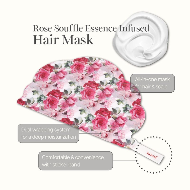 Koelf Rose Petal Satin Hair Mask - Intensive Nourishing & Repairing Cap Mask for Silky, Moisturizing Hair, Strengthens Scalp, Rose Essence Treatment (5ea) - Image 5