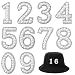 Trinkrittey 10pcs Pearl Rhinestone Number Iron On Appliques 09 Number Patches 181 inch Embroidery Patches Stickers DIY Sew On Cloth Patch Fabric Pearl Sticker for Scrapbook Backpack Handbag Hat White - Image 2