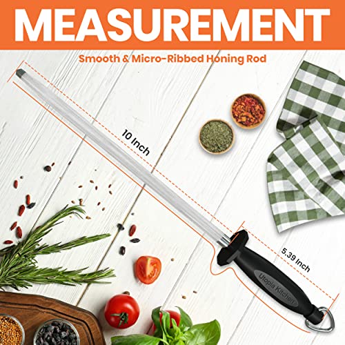 Utopia Kitchen 10 Inch Honing Steel Knife Sharpening Steel Sharpening Rod, Black - Image 3