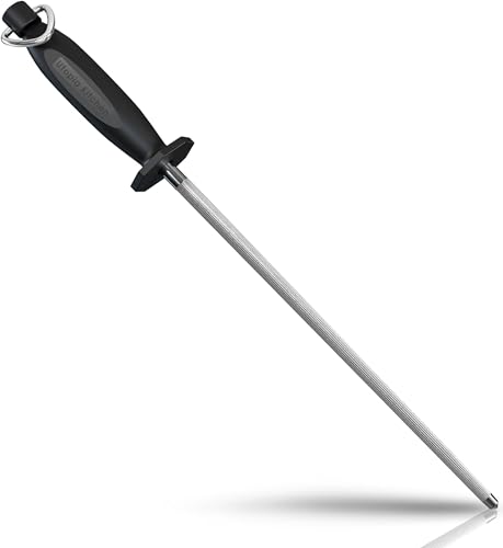 Utopia Kitchen 10 Inch Honing Steel Knife Sharpening Steel Sharpening Rod, Black - Image 1