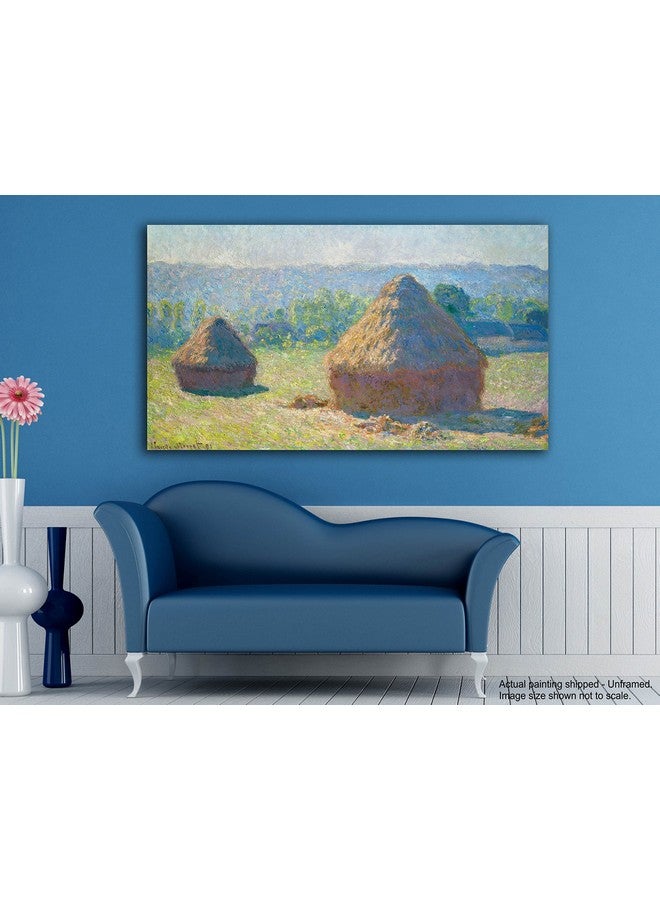 Tamatina Claud Monet Art Canvas Paintings | Haystacks - End of Summer | Impressionism art | Famous Art Paintings for Home décor|Size - 15X9 Inches.t229