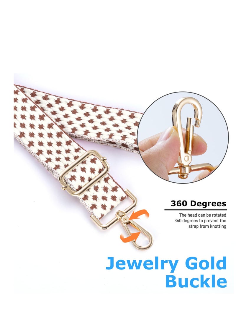 SYOSI - Wide Shoulder Strap Soft Multi-Pattern Adjustable Replacement Belt Crossbody Canvas Bag Women Purse Strap Handbag Belt Guitar Straps, Light Milk Tea - Image 1