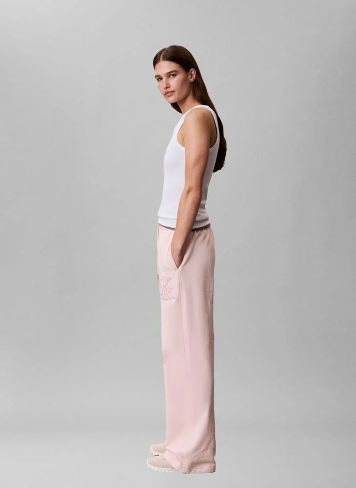Calvin Klein Jeans Mangano Calcite Textured Monologo Embroidery Terry Joggers for Women | Best Price UAE