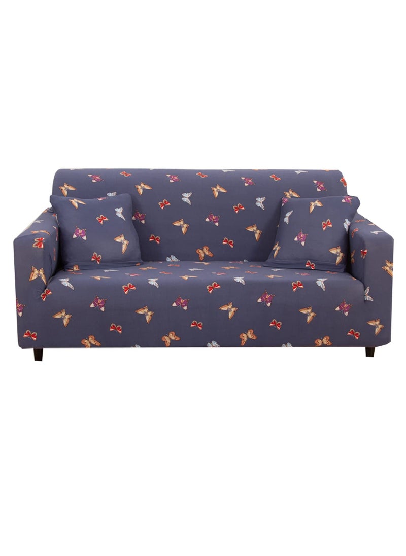 Styleys - Styleys Stretchable 3 Seater Sofa Cover Universal Fit Elastic Sofa Slipcover for Living Room Triple Seater Protective Couch Case (3 Seater, 180-230 cms, Purple Butterfly, SLMH-54) - Image 1