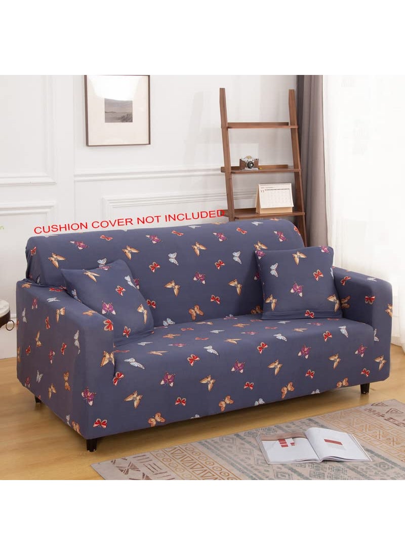 Styleys - Styleys Stretchable 3 Seater Sofa Cover Universal Fit Elastic Sofa Slipcover for Living Room Triple Seater Protective Couch Case (3 Seater, 180-230 cms, Purple Butterfly, SLMH-54) - Image 1