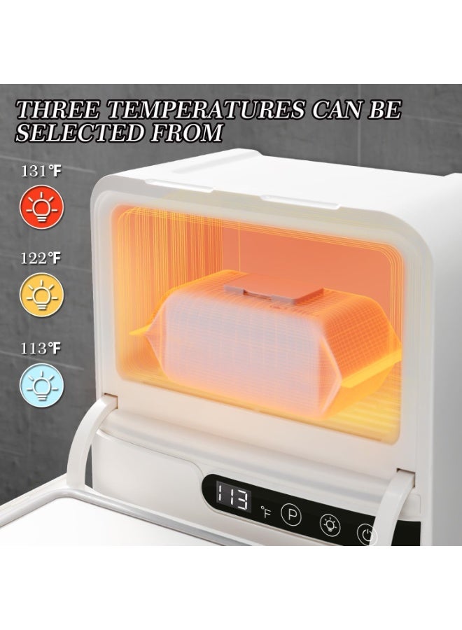 2-in-1 Wipe Warmer and Toilet Paper Holder with Changing Light, White - Image 3