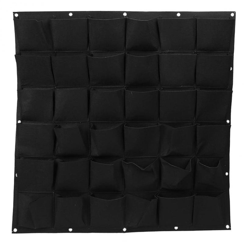 Ogrmar Ogrmar 36 Pockets Vertical Wall Garden Planter Plant Grow Bag for Flower Vegetable for IndoorOutdoor 36 Pockets Black 