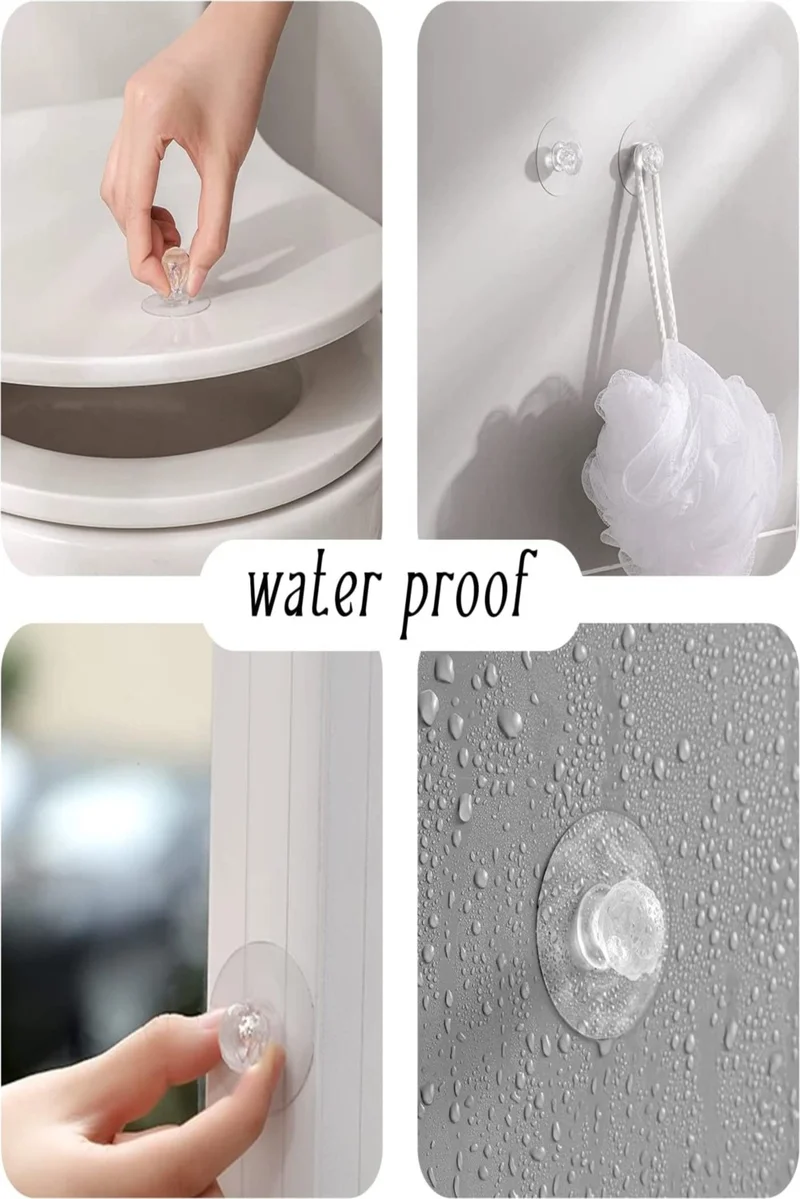 Safestore Transparent Crystal Headed 2-Piece Adhesive Handle Cupboard Drawer Handle Handle Hanger