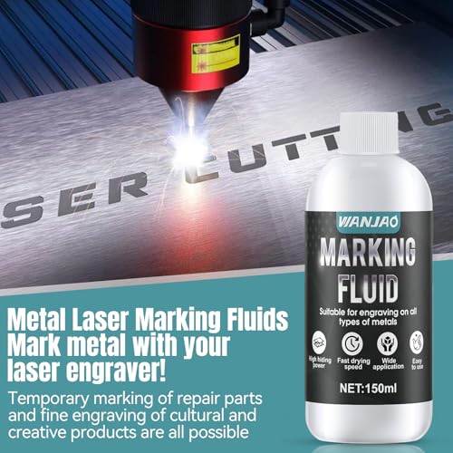 WANJAO Marking Spray, Marking Powder Enhanced Engraving with Sponge Brush Water Based Safe Low Odor Fast Drying Suit for Metal, Wood, Glass 150ml - Image 4
