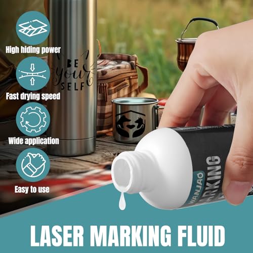 WANJAO Marking Spray, Marking Powder Enhanced Engraving with Sponge Brush Water Based Safe Low Odor Fast Drying Suit for Metal, Wood, Glass 150ml - Image 3