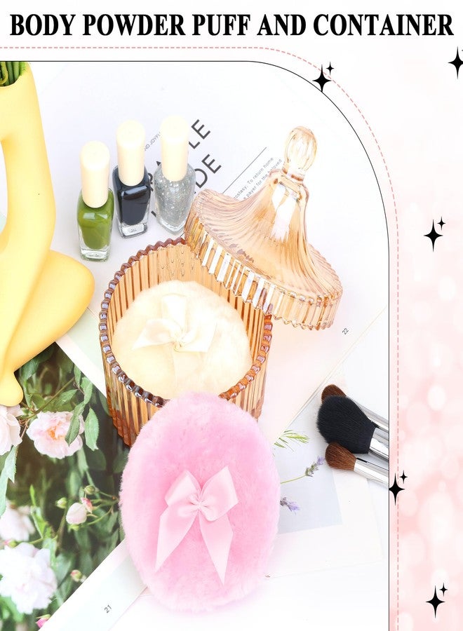 Coolrunner 5PCS Body Powder Puff and Container, Coolrunner Crystal Clear Powder Container with Powder Spoon, Dusting Powder with Puff for Women, Washable Reusable - Image 3