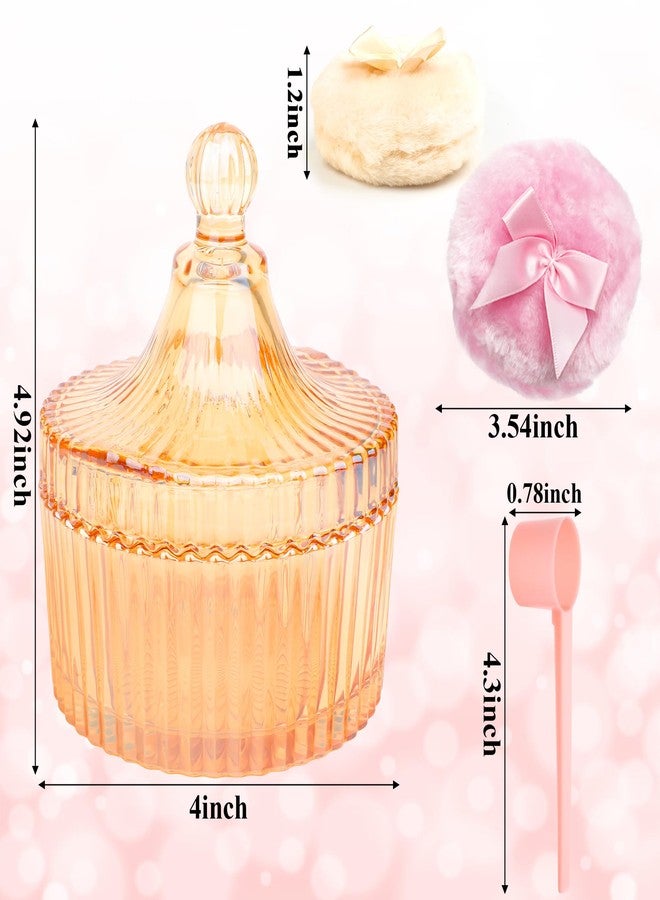 Coolrunner 5PCS Body Powder Puff and Container, Coolrunner Crystal Clear Powder Container with Powder Spoon, Dusting Powder with Puff for Women, Washable Reusable - Image 2