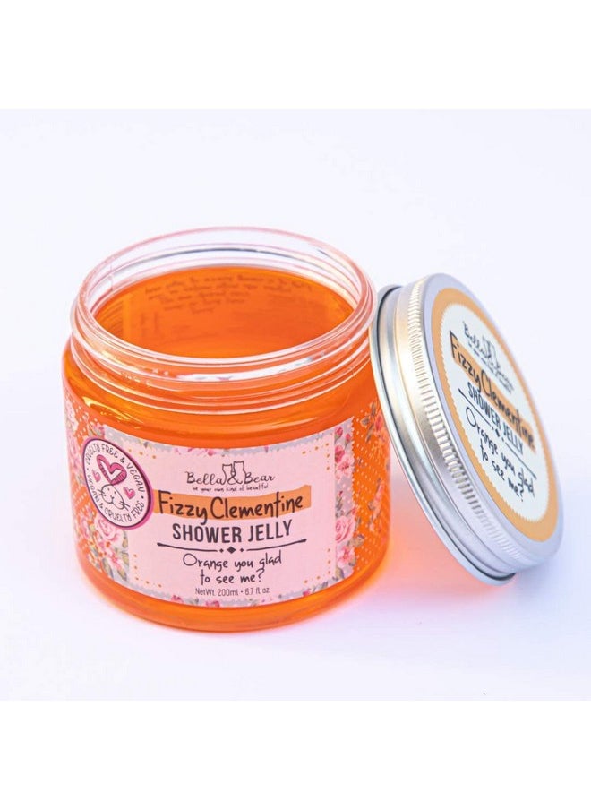 Bella and Bear Bella & Bear Fizzy Clementine Shower Jelly, Vegan, Cruelty Free, Teen Girl Gifts 6.7Oz 