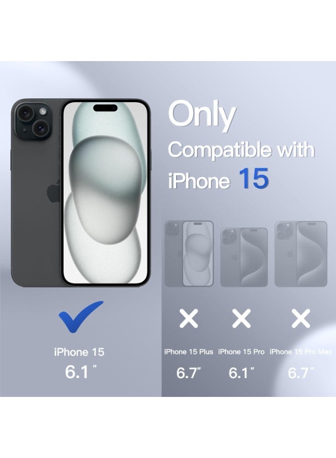 جي تيك حافظة JETech غير لامعة لهاتف iPhone 15 مقاس 6.1 بوصة، حماية من السقوط بدرجة عسكرية مقاومة للصدمات، غطاء هاتف خلفي شفاف بلوري، مضاد لبصمات الأصابع (أزرق عاصف) - Image 5