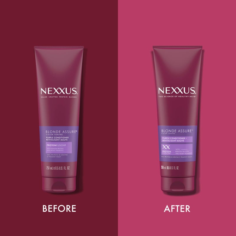 Nexxus بلسم نيكسيز للشعر الملون بلوند أسيور بنفسجي، كيراتين، للشعر الأشقر والمصبوغ، لون 8.5 أونصة - Image 3