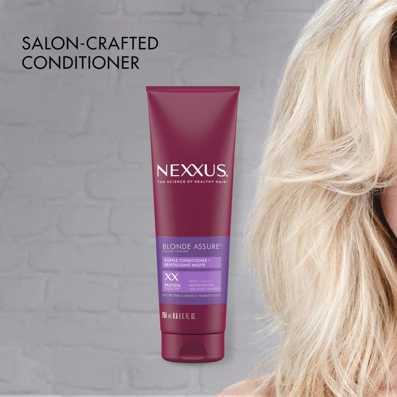 Nexxus بلسم نيكسيز للشعر الملون بلوند أسيور بنفسجي، كيراتين، للشعر الأشقر والمصبوغ، لون 8.5 أونصة - Image 5