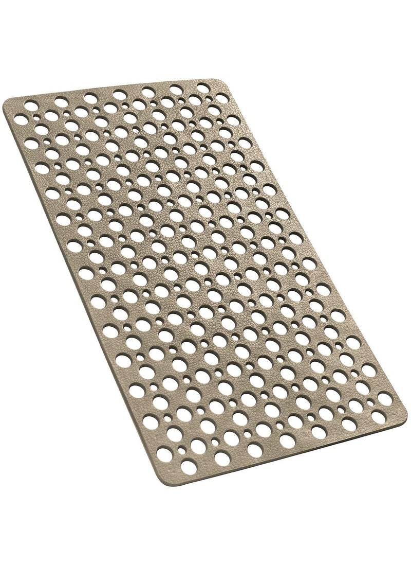 Lifekrafts Lifekrafts Non-Slip Extra Soft Eco Friendly Anti Bacterial Machine Washable Hole Bath Mat - 75 x 43 cm (Brown, Pack of 1)  - Image 1