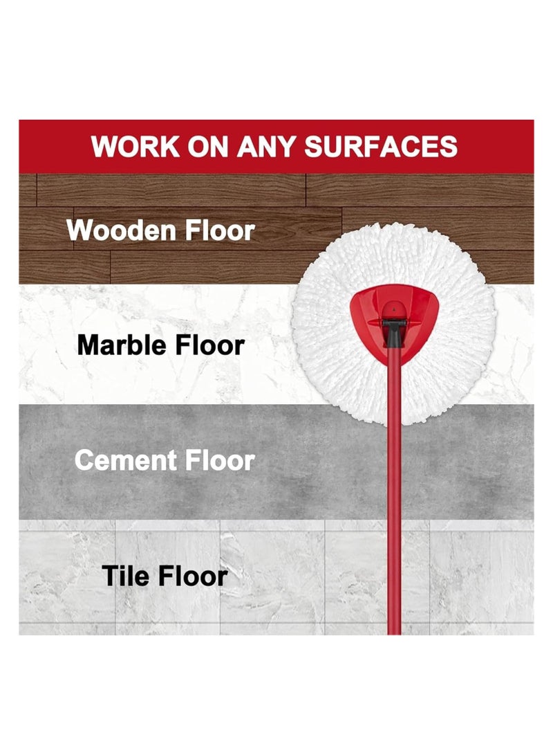 Replacement spin mop head, easy twist spin mop and bucket system, dust mop head replacement, for floor cleaning, triangular (4 pieces) (white) - Image 5