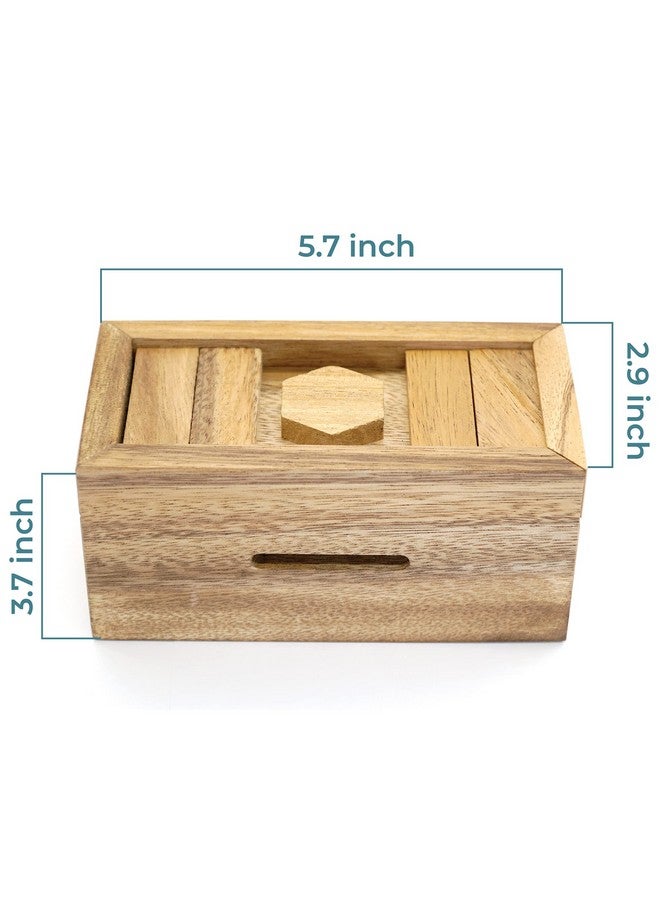 BSIRI Canopic Chest- Challenging Brain Teaser Wooden Box Mind Puzzles And Use As Money Box, Stash Box, Jewelry Box, 3D Puzzle Lock Box, Gift Card, Money Puzzle Box For Cash Gift - Image 3