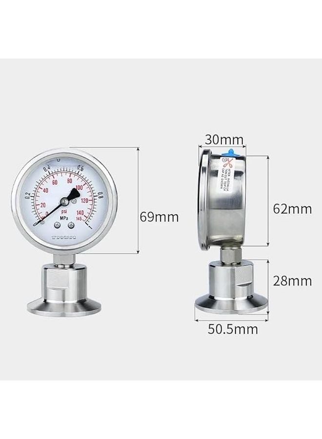 Tri Clamp Diaphragm Pressure Gauge 1.5 Inch 50.5mm 0 6Mpa - Image 3