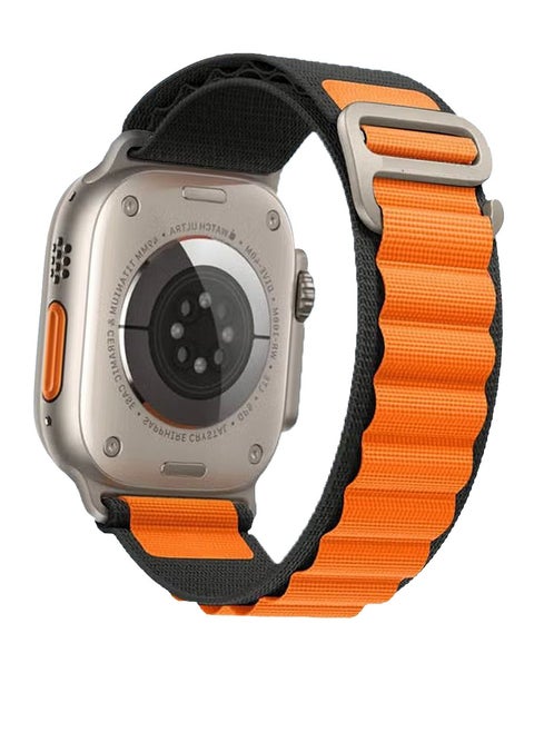 49mm Watch Straps Alpine Loop Band For Apple Watch Mocom OrangeBlack