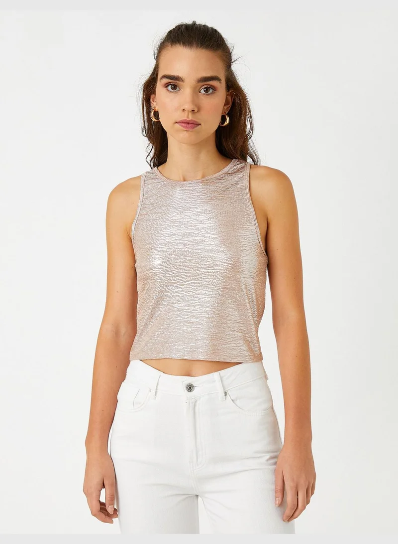 KOTON Shiny Crop Tank Top