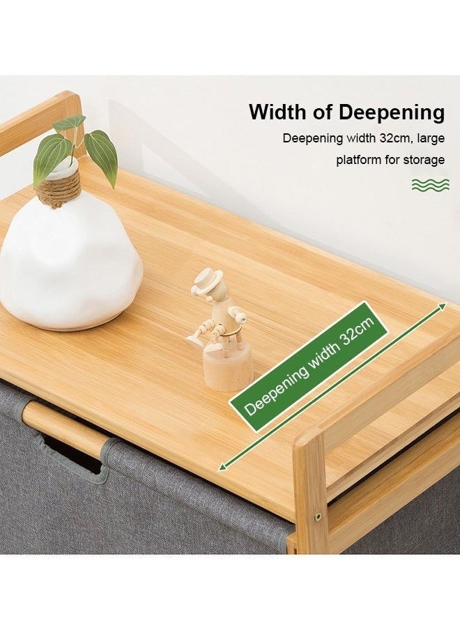 Monnalisa 3-Layer Storage Rack Drawer Style Bedroom Storage Rack Bathroom Storage Rack Bamboo Wood Structure 96 * 60 * 32 cm  - Image 4