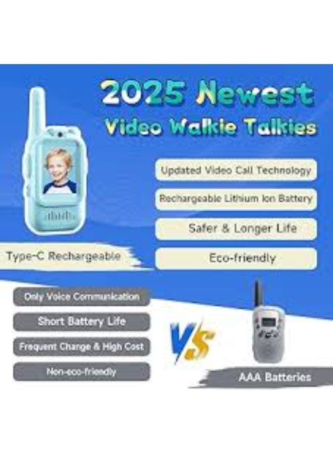 Dreamzon 2-Pack Kids Video Walky Talky with HD Camera | Rechargeable Long Range Toy for Boys & Girls Ages 3-8 | Voice Changer, Auto Pairing for Outdoor Play, Camping & Travel Gifts | Parent-Child Intercom - Image 2