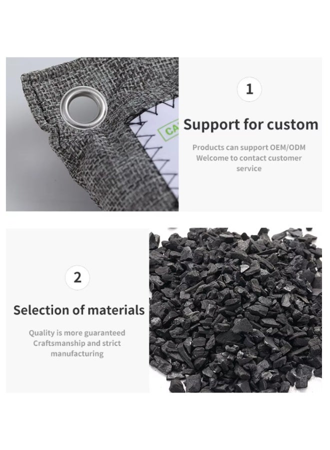 عبوتان من أكياس الفحم النشط لتنقية الهواء بوزن 200 جم | أكياس تنقية هواء من الفحم النباتي لإزالة الروائح والرطوبة | مزيل روائح ومنقٍ للهواء للمنزل والسيارة والخزانة والحمام | تمتص الفورمالديهايد وتحافظ على انتعاش الهواء - Image 4