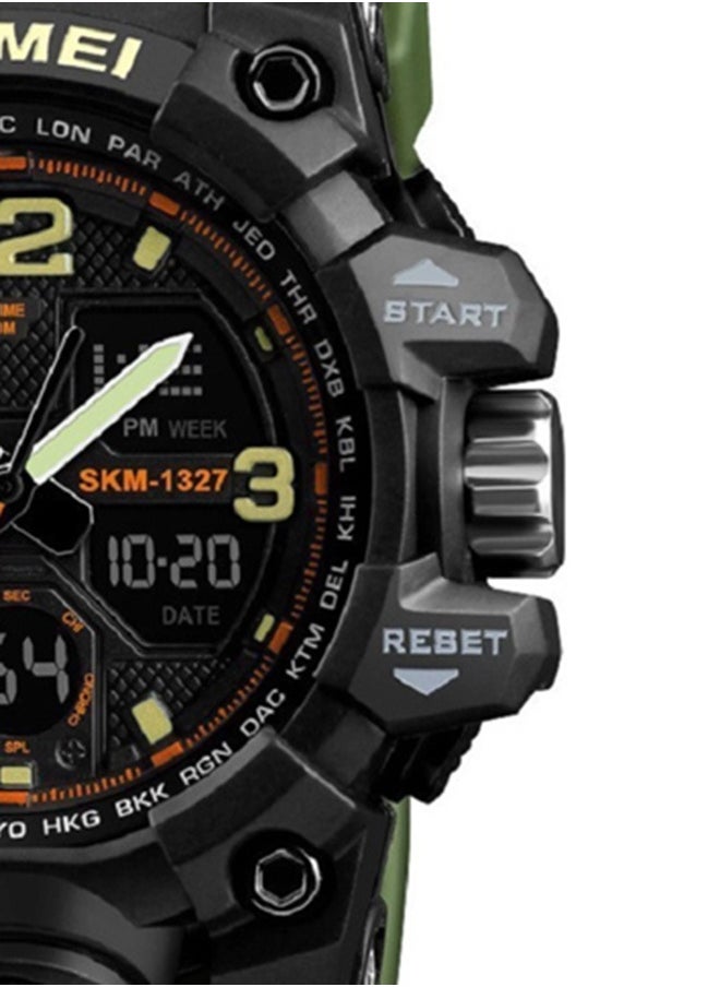 Men's Water Resistant Analog & Digital Watch 3858 - 55 mm - Army Green