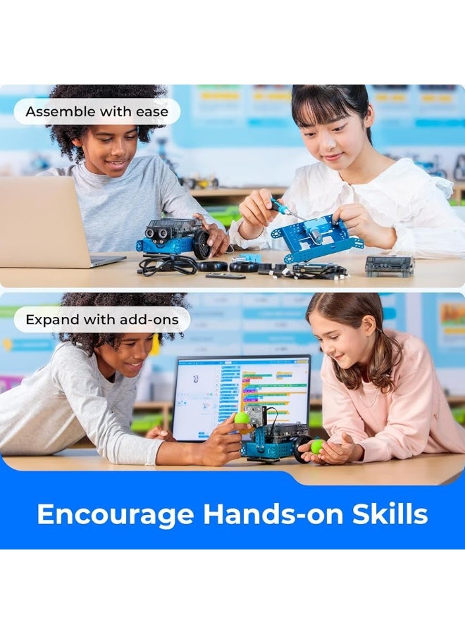 Makeblock روبوت البرمجة Makeblock mBot Neo للأطفال، روبوت التعلم والتعليم يدعم برمجة Scratch و Python، مجموعة الروبوتات للأطفال من عمر 8-12 وما فوق، بناء ألعاب الروبوت STEM هدايا للأولاد والبنات - Image 4