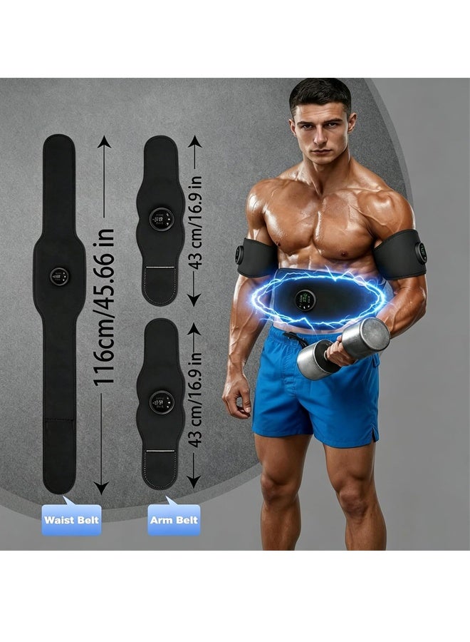 Ab Trainer Belt, USB Rechargeable Portable Muscle Stimulator with 12 Modes 19 Intensity Levels, Wireless Body Fitness Belt for Abdominal Arm Leg Training, Muscle Relaxation for Office Sitting Fatigue Relief - Image 3