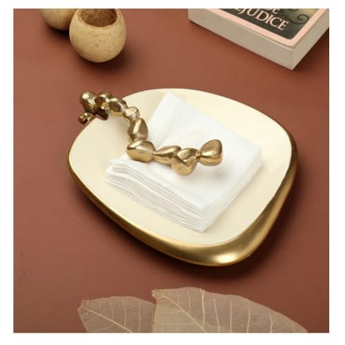 Decor de Maison Brings Handcrafted Stones Serving Ware Ivory Enamel Tissue Box Cover|Metal Napkin Holder |Facial Tissue Box for Bathroom, Home, Office, Restaurant, Kitchen, Dining - Image 1