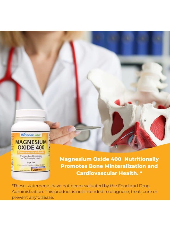 Wonder Laboratories Wonder Labs Magnesium Oxide 400, 483mg of Magnesium Oxide Pharmaceutical Grade** Compare to MAG-OX 400 ® - 250 Tablets - Image 5