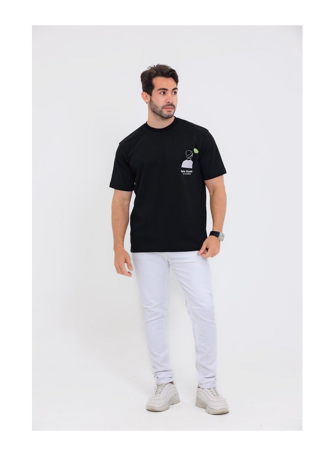 WHITE RABBIT "Bale Stunder" Printed Black T-Shirt - Image 5