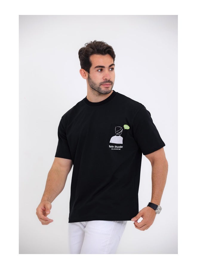 WHITE RABBIT "Bale Stunder" Printed Black T-Shirt - Image 2