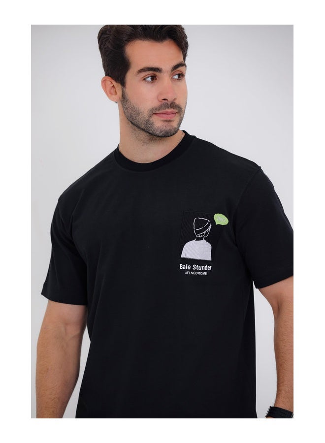 WHITE RABBIT "Bale Stunder" Printed Black T-Shirt - Image 4
