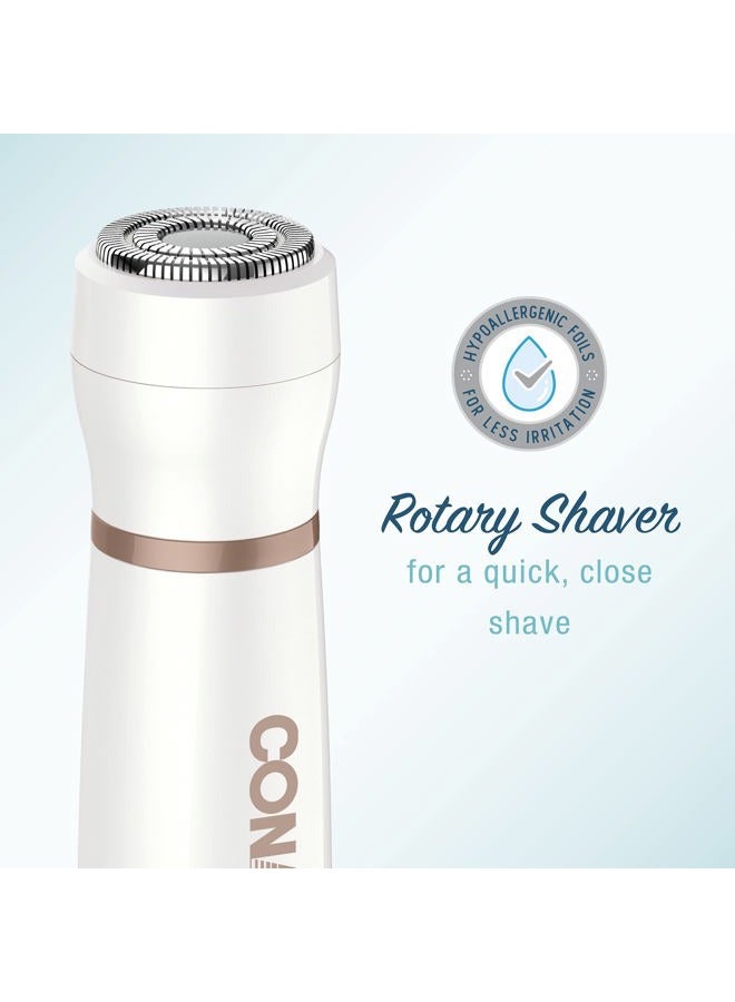 CONAIR All-In-1 Facial Hair Removal for Women, Cordless Electric Trimmer, Perfect for Face, Ear/Nose, Eyebrows, and Bikini Lines  - Image 3