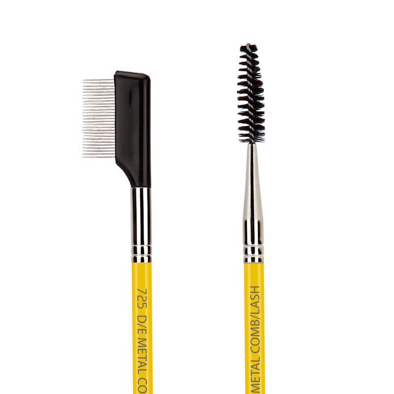 Bdellium Tools Professional Makeup Brush - Studio Series 725 Double End Metal Comb/Lash - With Soft Synthetic Fibers, For Prep Eyelashes (Yellow, 1pc) - Image 2