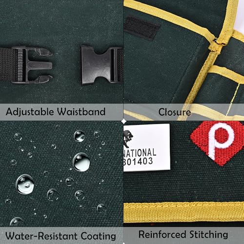 PAHAL Waist Canvas Tool Belt Heavy Duty | Durable Multipurpose Tool Pouch for Electrician, Technician & Mechanic | Adjustable Work Belt Organizer | Green Yellow (500mm x 155mm) - Image 3