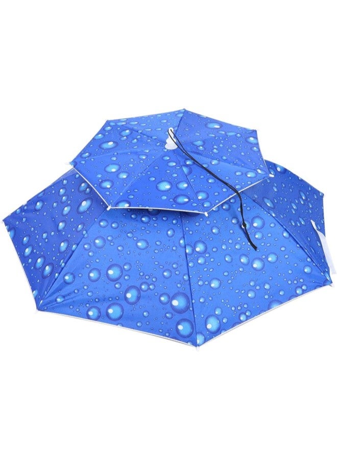 klarako 77cm Sunscreen Windproof HeadMounted Umbrella Top Folding Hat Umbrella Oxford Cloth - Image 1