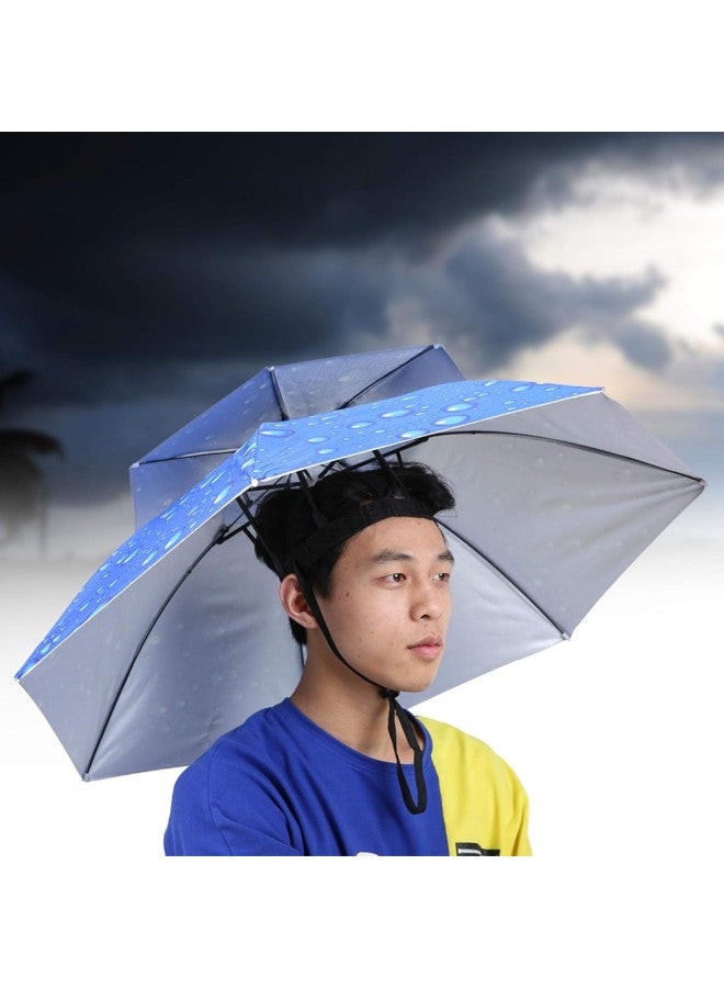 klarako 77cm Sunscreen Windproof HeadMounted Umbrella Top Folding Hat Umbrella Oxford Cloth - Image 3
