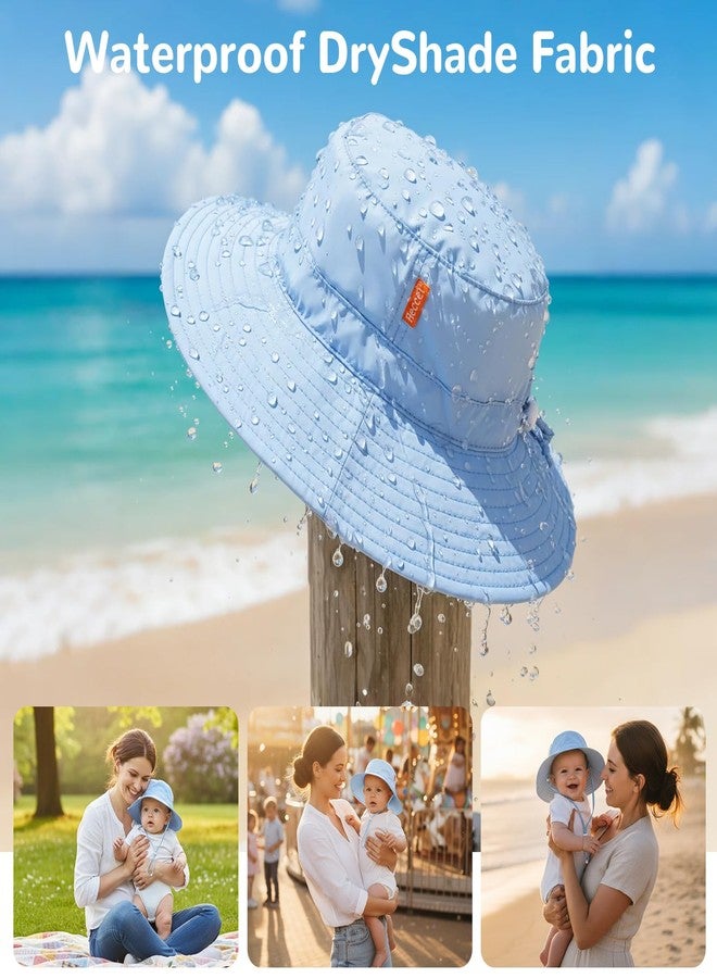 HECCEI Baby Sun Hat with Wide Brim - Windproof, Sunscreen, Warm, DryShade PackNest UPF 50+ Beach Hat for Outdoor, 6-24 Months Yellow - Image 4