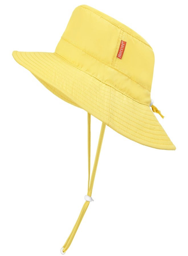 HECCEI Baby Sun Hat with Wide Brim - Windproof, Sunscreen, Warm, DryShade PackNest UPF 50+ Beach Hat for Outdoor, 6-24 Months Yellow - Image 1